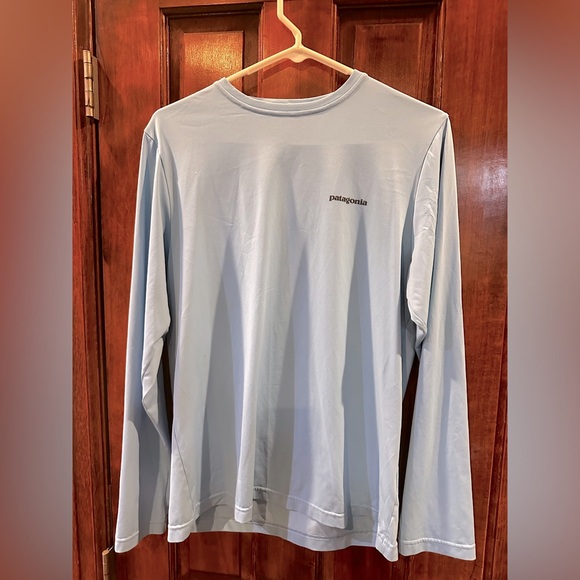 Patagonia Blue Long Sleeve Shirt Trout Shirt Fishing Shirt Fly Fishing - Picture 2 of 3